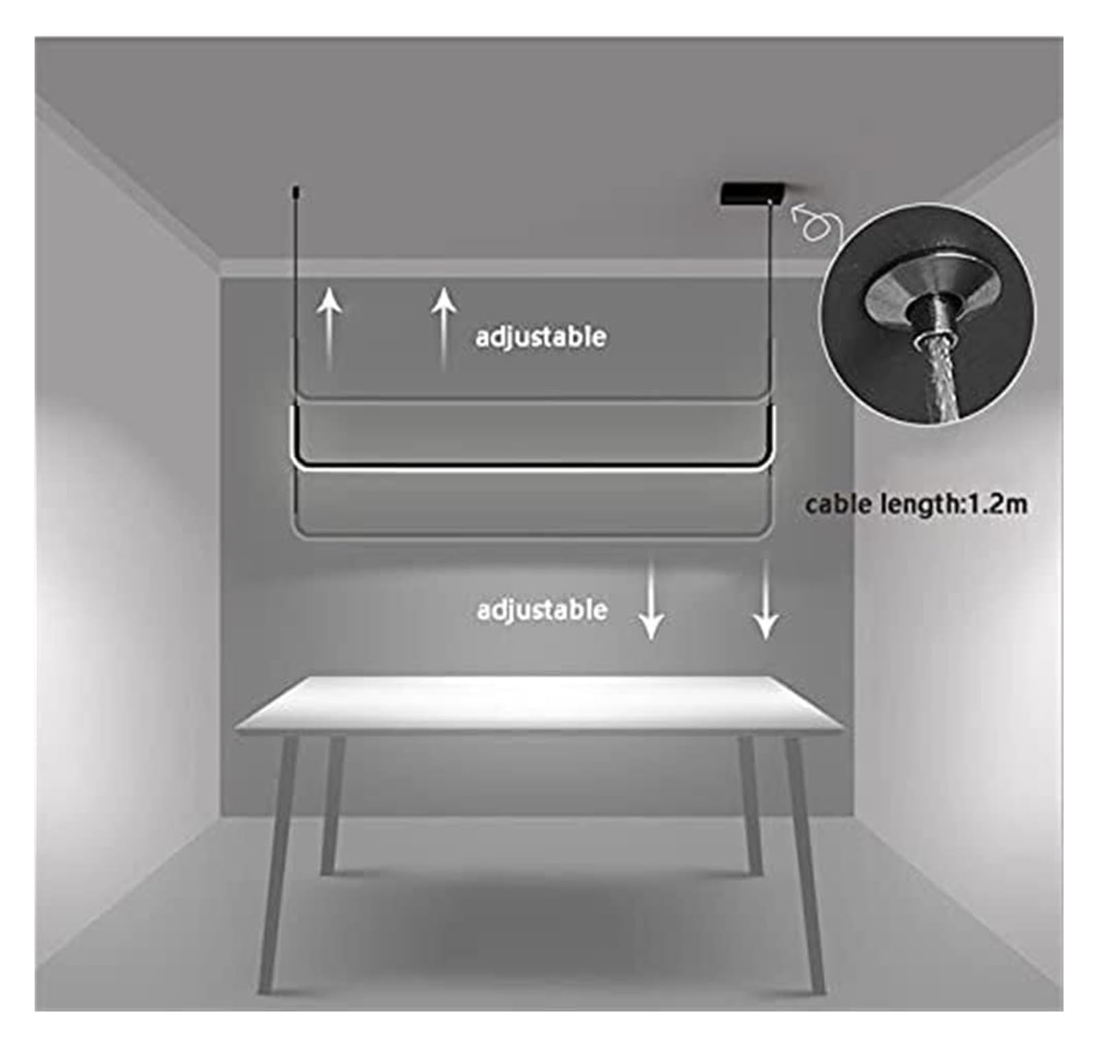 Plafoniera Lampada a Sospensione Industriale LED Lampadario a Soffitto Soggiorno Foyer Lampada a Sospensione Lineare Regolabile Lampada a Sospensione Apparecchio Decorazioni per La Casa per Tavolo da