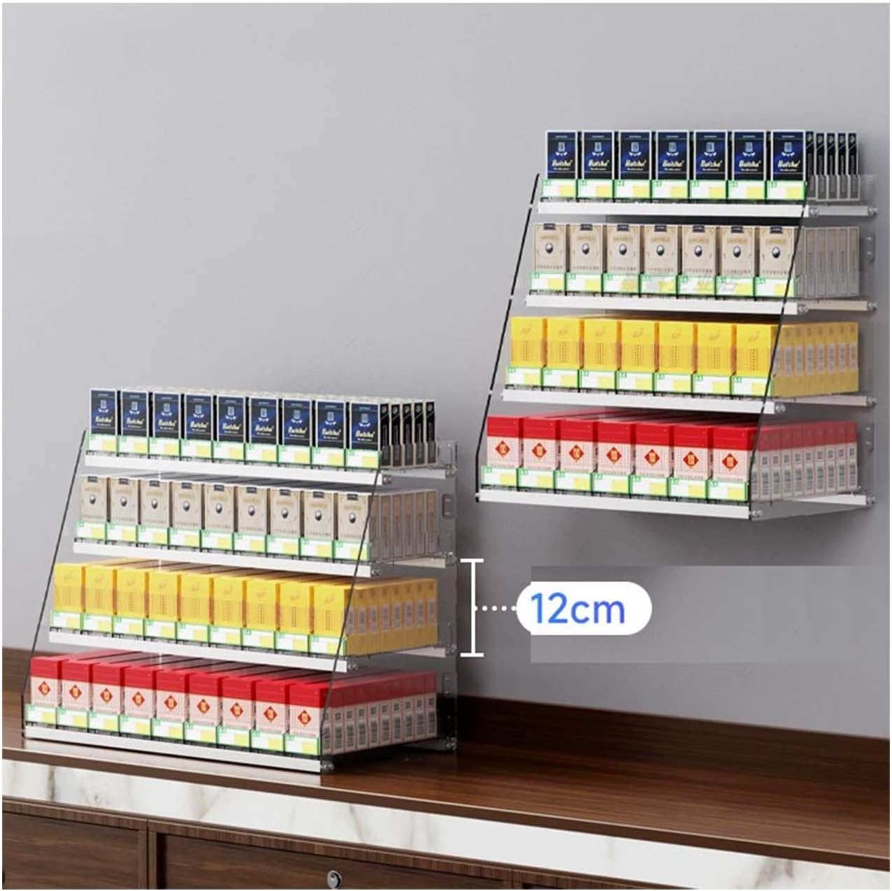 Rectangular Cigarette Case Holder Acrylic Automatic Smoke Engine Wall -mounted Candy Rack For Convenient Stores Used For Coffee Should, Bars, Shopping Malls ( Color : Clear , Size : 92cmx29cmx30cm )