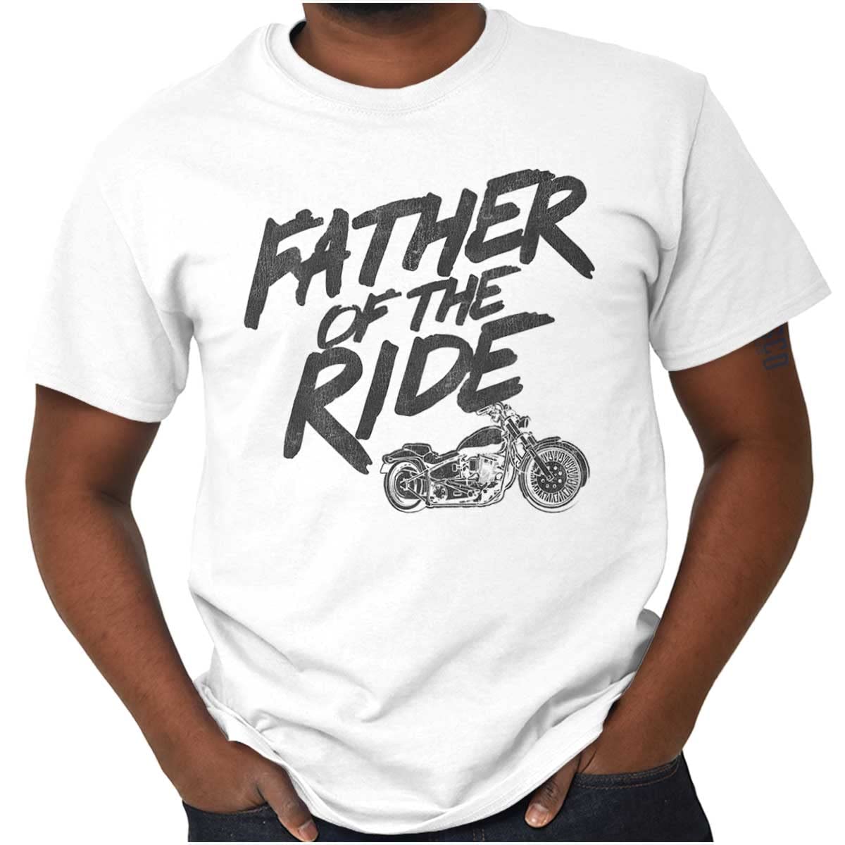 Biker Dad Father of Ride Motorcycle Mens Graphic T Shirt Tees White