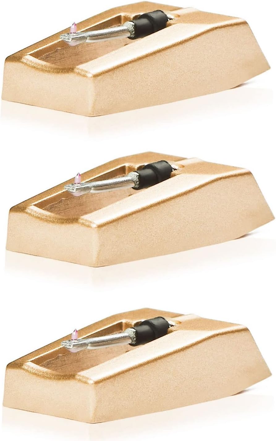 Record Player Needle W/ Diamond Tip - 3-pack - Treat Your Ears to Superior Sound Quality - Protect Your Timeless Records - 1000 Hour Life Span Saves You Money - Turntable Needle Installs in Seconds