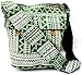 Crafts of India Green color geometrical design crossbody shoulder sling casual picnic travel bag for women