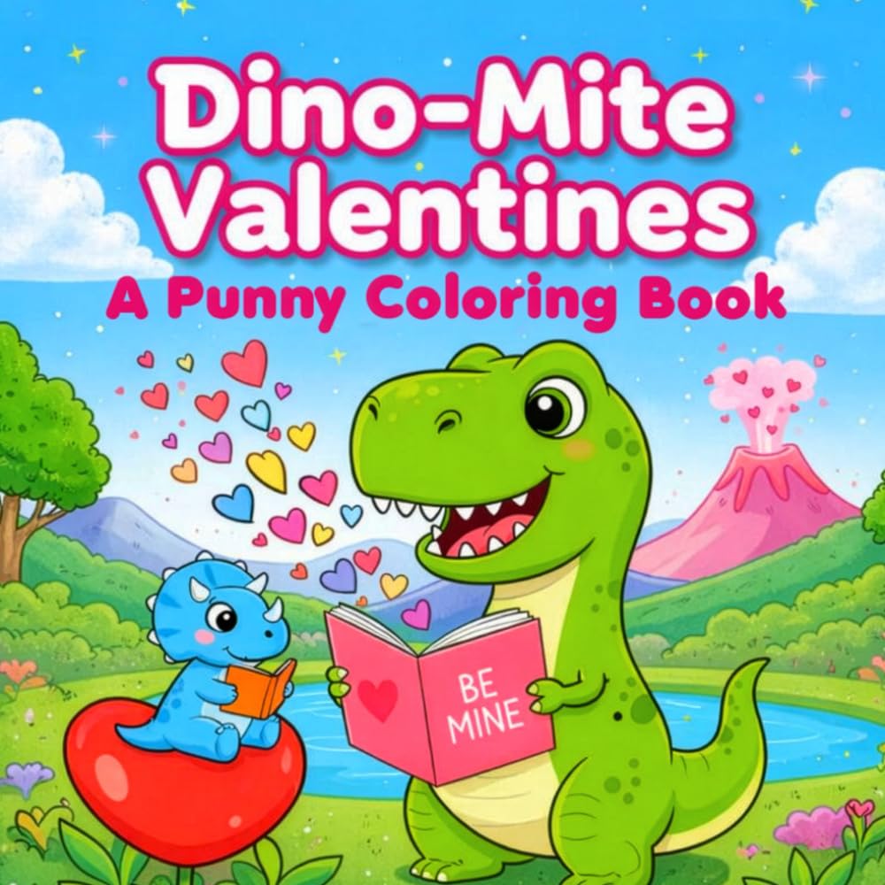 Dino-Mite Valentines: A Punny Coloring Book for Kids