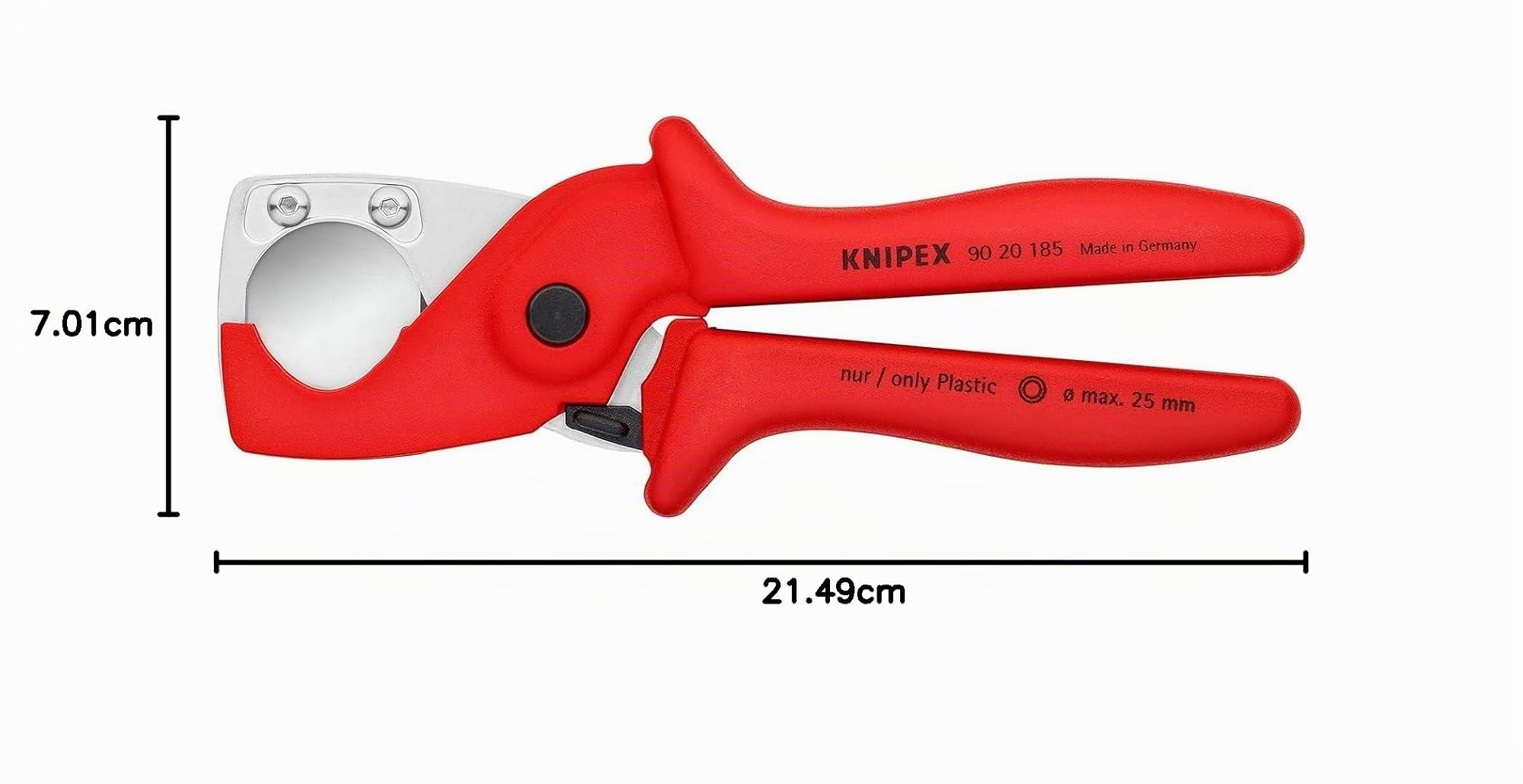 KNIPEX PlastiCut Schlauch- und Schutzrohrschneider aus zähem, glasfaserverstärktem Kunststoff 185 mm, 90 20 185