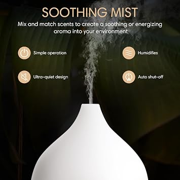 SALKING Aromatherapy Diffuser & Autumn Essential Oils Set, 100ml Aromatherapy Diffuser with Auto Shut-Off and 6 Fall Fragrance Oils for Home, Office, or Gifting