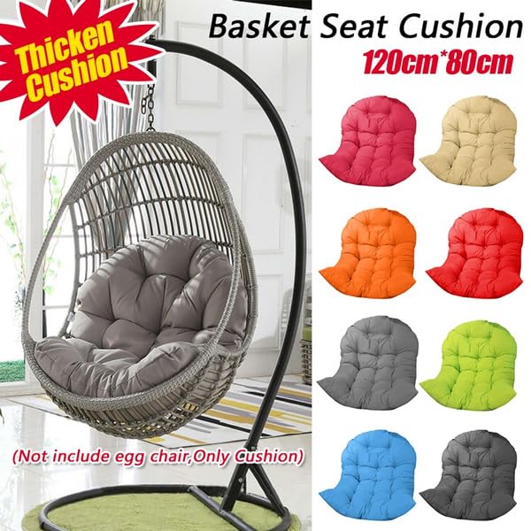 Image of KYNE Microfibre Cushion for Hanging Basket Round Shape Swing Chair Cushions for Outdoor Egg Swing Chair Garden Swing, Seat Padded Pillow Cushion (Green)