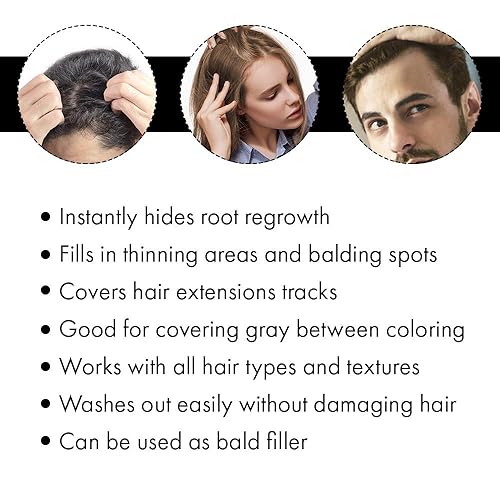 Miniatura 4 de Jerome Russell Espesante de cabello castaño oscuro en aerosol, para cabello fino y adelgazante, oculta puntos calvos, oculta el crecimiento de