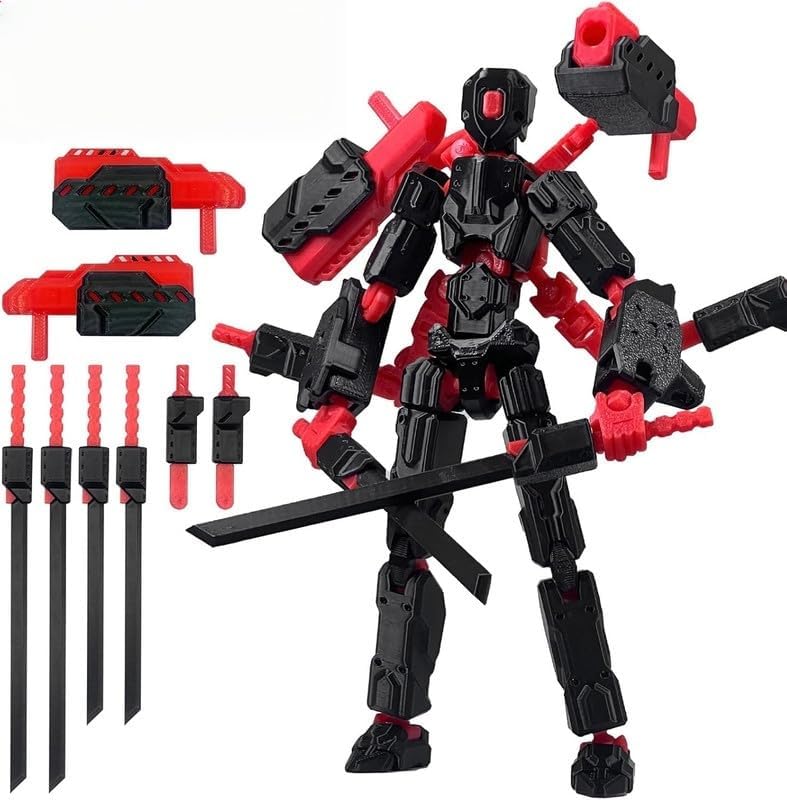 T13 Action Figures Helix Robot 8 Inch, Assembly Completed T 13,3D Printed Robo 13 - The Premium Action Figures for Sci-Fi Enthusiasts (Black Red)