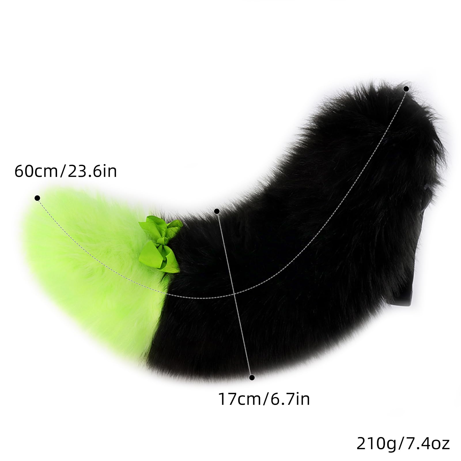 Faux Fur Fox Wolf Tail Soft Fluffy Fursuit Animal Tail with Adjustable Waist Strap, Cosplay Halloween Party Costume
