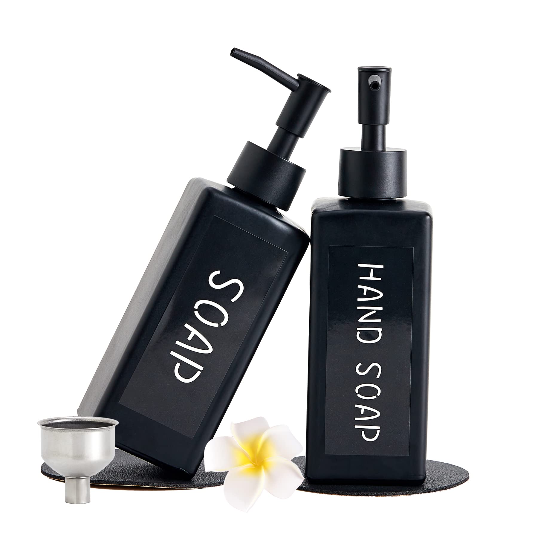 Photo 1 of 2 PACK JOBNTZ Soap Dispenser,12oz Glass Refillable Dish Hand Soap Dispenser,Glass Soap Dispenser with Pump for Bathroom Kitchen,Farmhouse Decor (2 Peices)