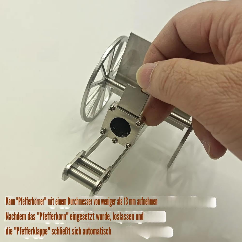 Mini Artillerie-Kanone aus Edelstahl mit 2 Rädern – Schreibtischdekoration für Militärfans