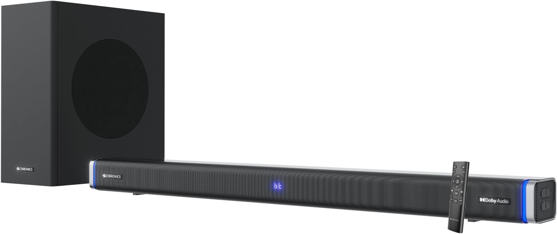 ZEBRONICS Juke BAR 9102 PRO 240W Output Dolby Soundbar with Bluetooth 5.0, HDMI (ARC), 6.5" Subwoofer, Optical, Wall Mountable, Virtual 5.1 and LED Display