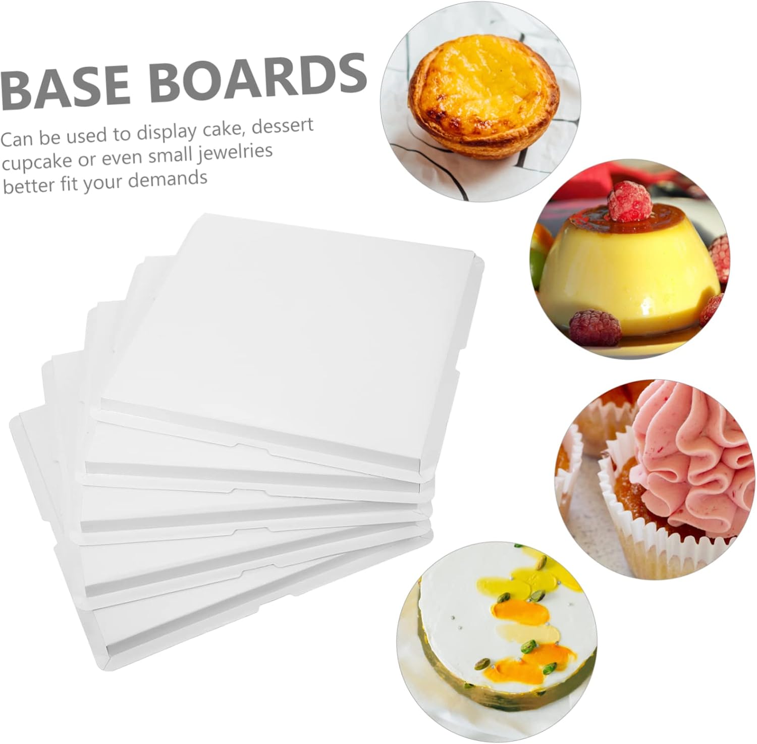 10pcs Square Cake Base Boards Dessert Plates for Weddings Parties Cardboard Cake Platters for Displaying Treats Desserts