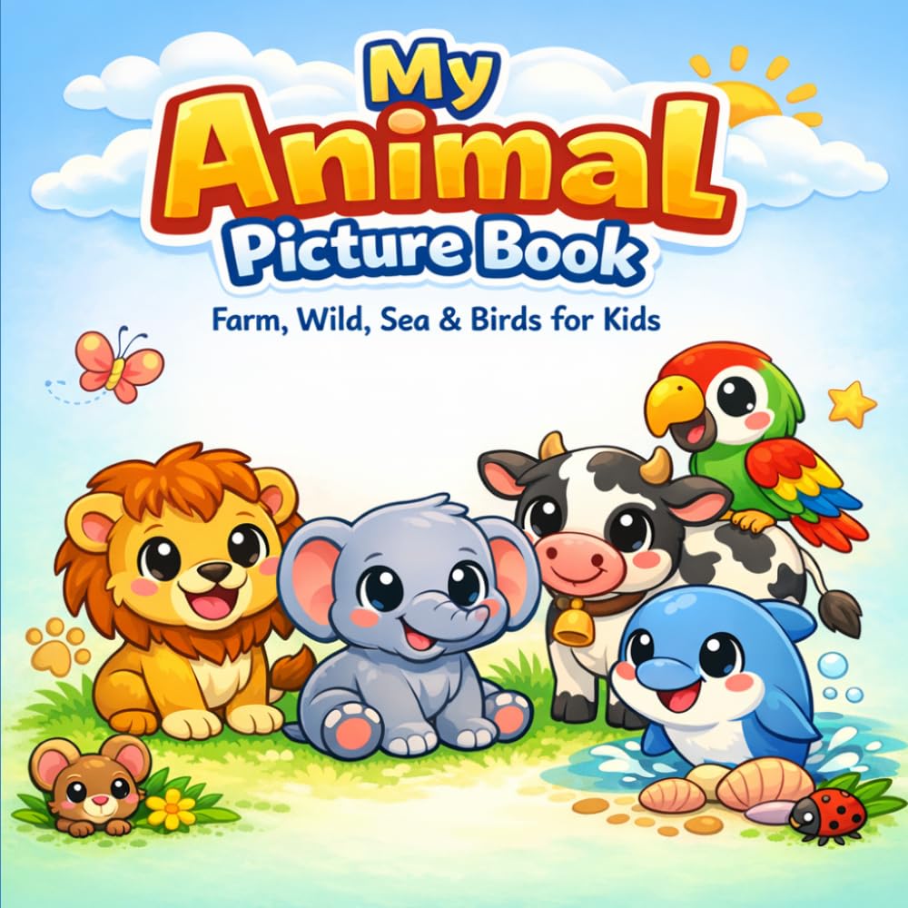 My Animal Picture Book: Farm, Wild, Sea & Birds for Kids Ages 2–5 | Learn Animal Names with Cute Pictures