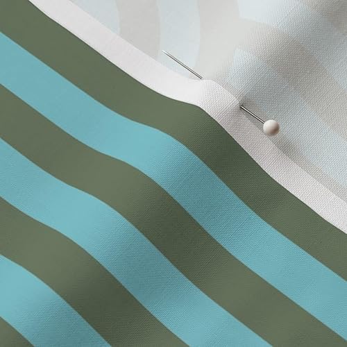 Miniatura 7 de Spoonflower Fabric - Modern Stripe Abstract Waves Retro Bold Arches Blue Mod Lines Ocean Printed on Petal Cotton Fabric Fat Quarter - Sewing