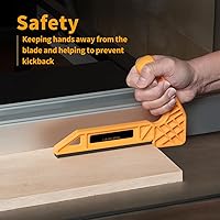 Vista 4 de POWERTEC Palanca de empuje y bloque de empuje, L& Magnetic Push Stick Set se adapta a sierra de mesa, mesa de enrutador, sierra de cinta