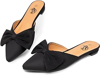Mules for Women Flats, Pointed Toe Womens Mules with Heels, Black Mules Shoes for Women, Bow Mules Women's Flats, Slip On Flats Flat Mules, Backless Loafers for Women, Women's Mules & Clogs - Buy now