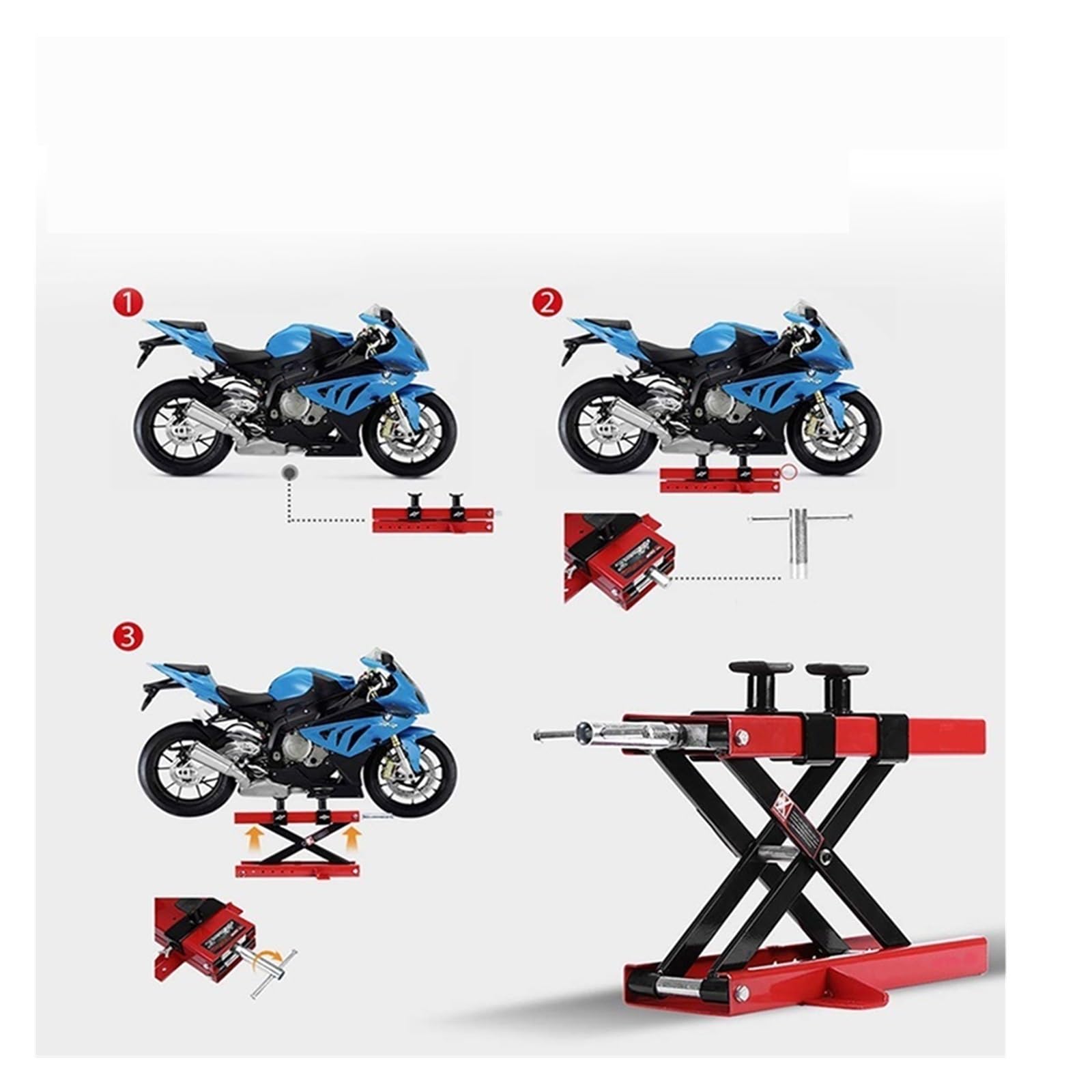 500KG Podnośnik Załadunkowy Ławka Warsztatowa Dla Motocykla Motocykl Stojak Na Rowery Centralny Nożycowy 9,5 Cm - 50/3,74" 19,69" Regulacja Płynna Wydajna Praca
