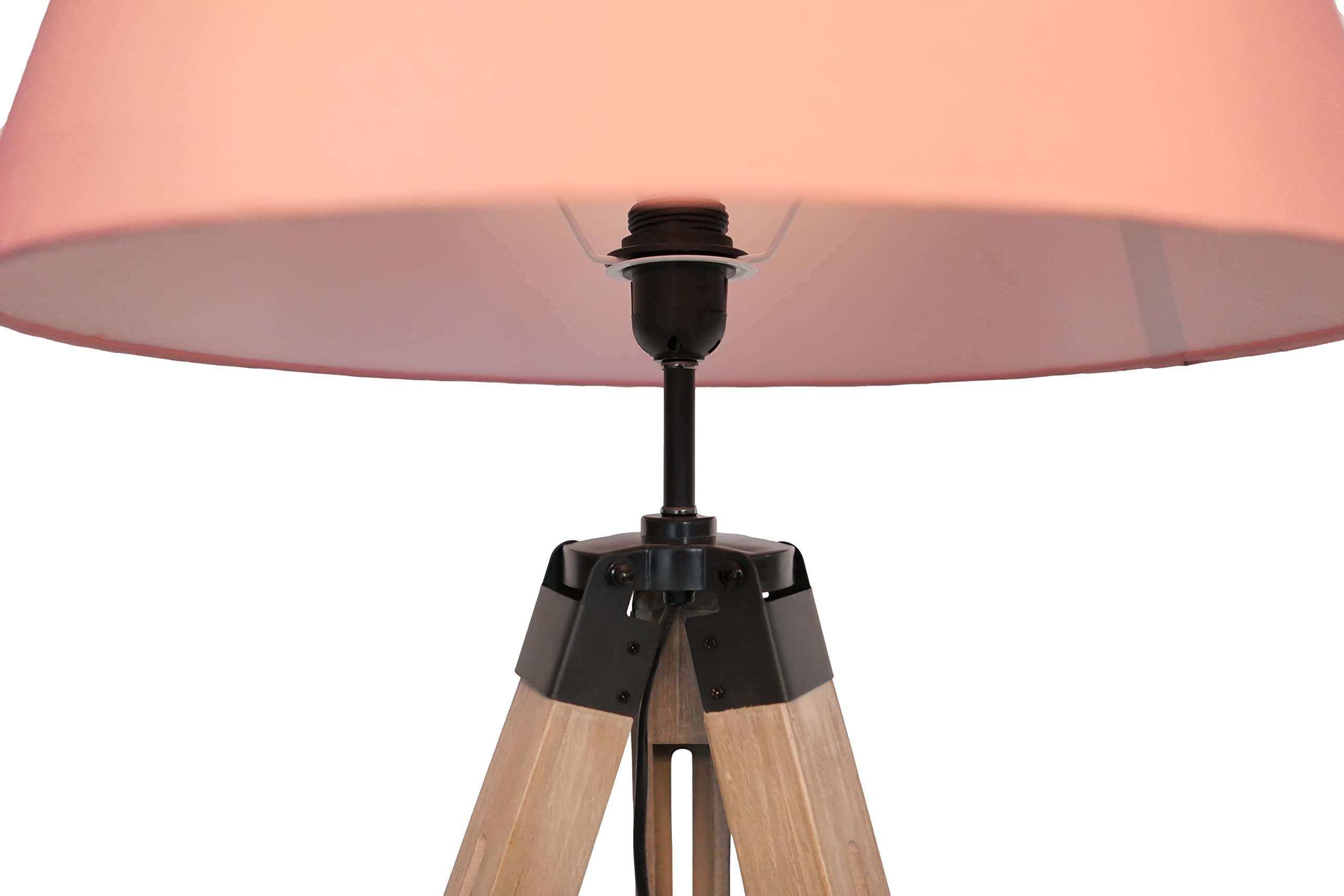 MaxxHome Lampadaire Lilly Trépied Style Scandinave Moderne - Rose, Hauteur Réglable