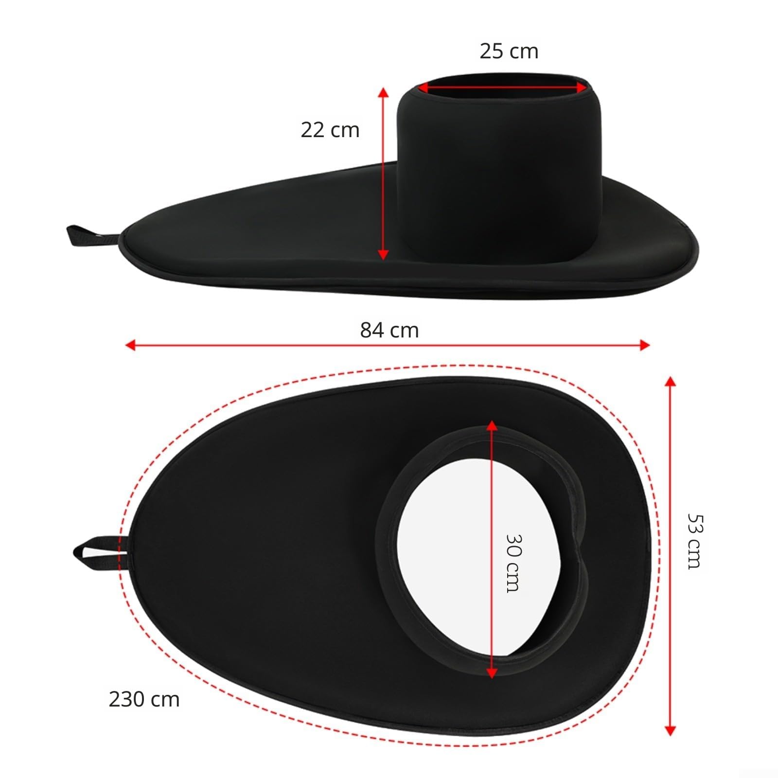 Per Kayak Spray Deck Neoprene Impermeabile Gonna 90x52cm Pozzetto Copertura con Maniglia a Sgancio Rapido