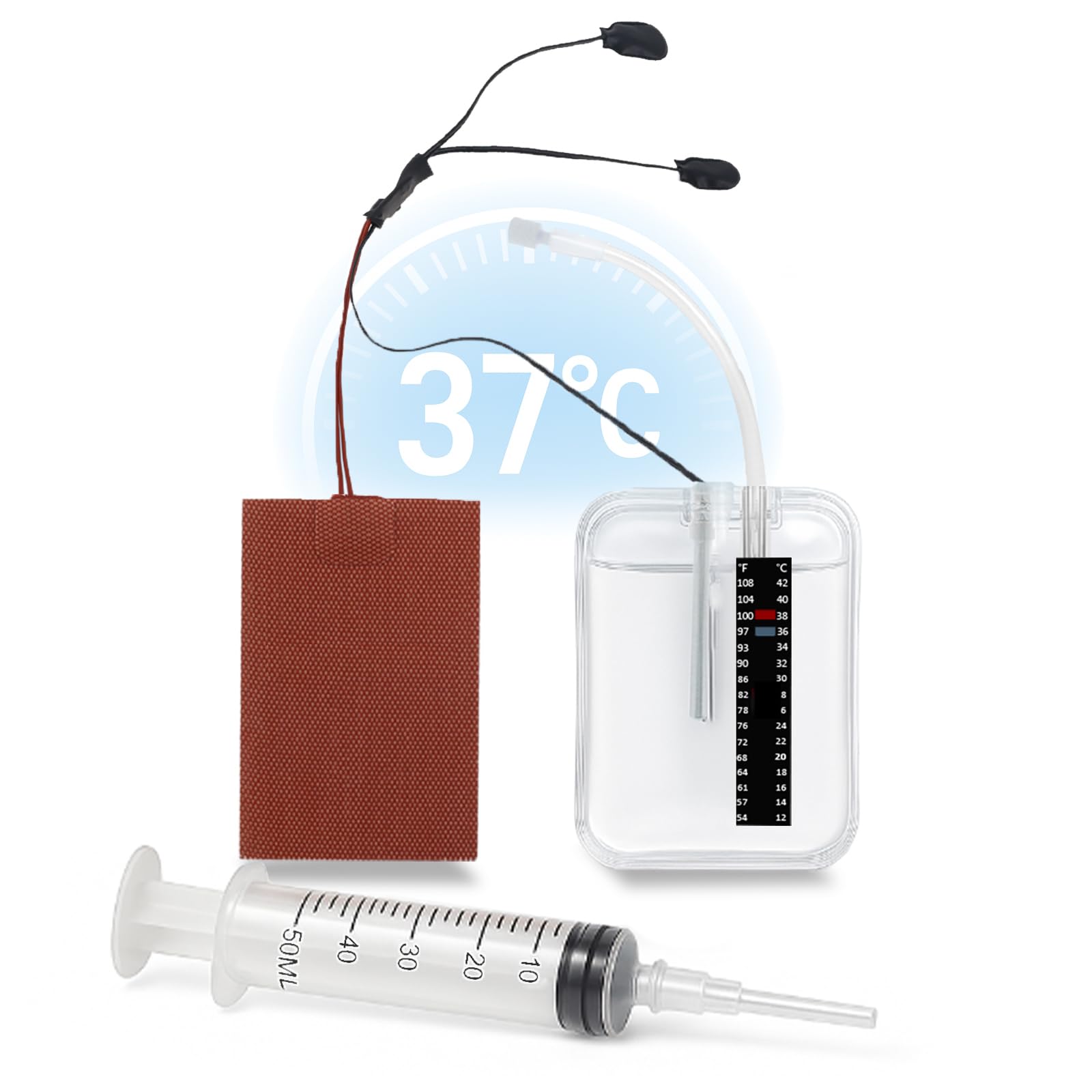 Photo 1 of Electric Urine Warmer with Temperature Control, Keeps Samples at 37°C/98.6°F for Up to 4 Hours, Built-in Heating Pad, Thermometer Strip and Mini Thermal Blanket Wrap