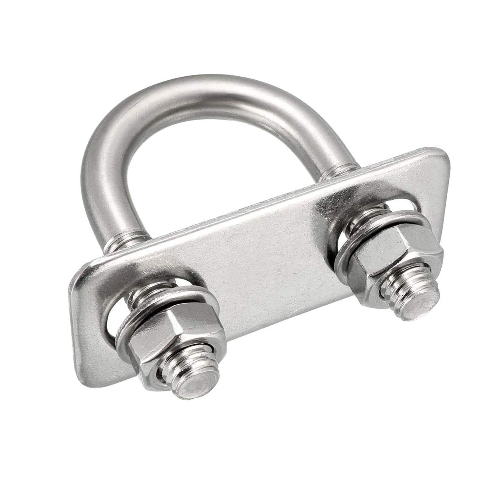 TOP-VIGOR 2 sets M8 Round U-Bolts, 25mm Inner Width 52mm Length 304 Stainless Steel Tie Down U-Bolts with Nut