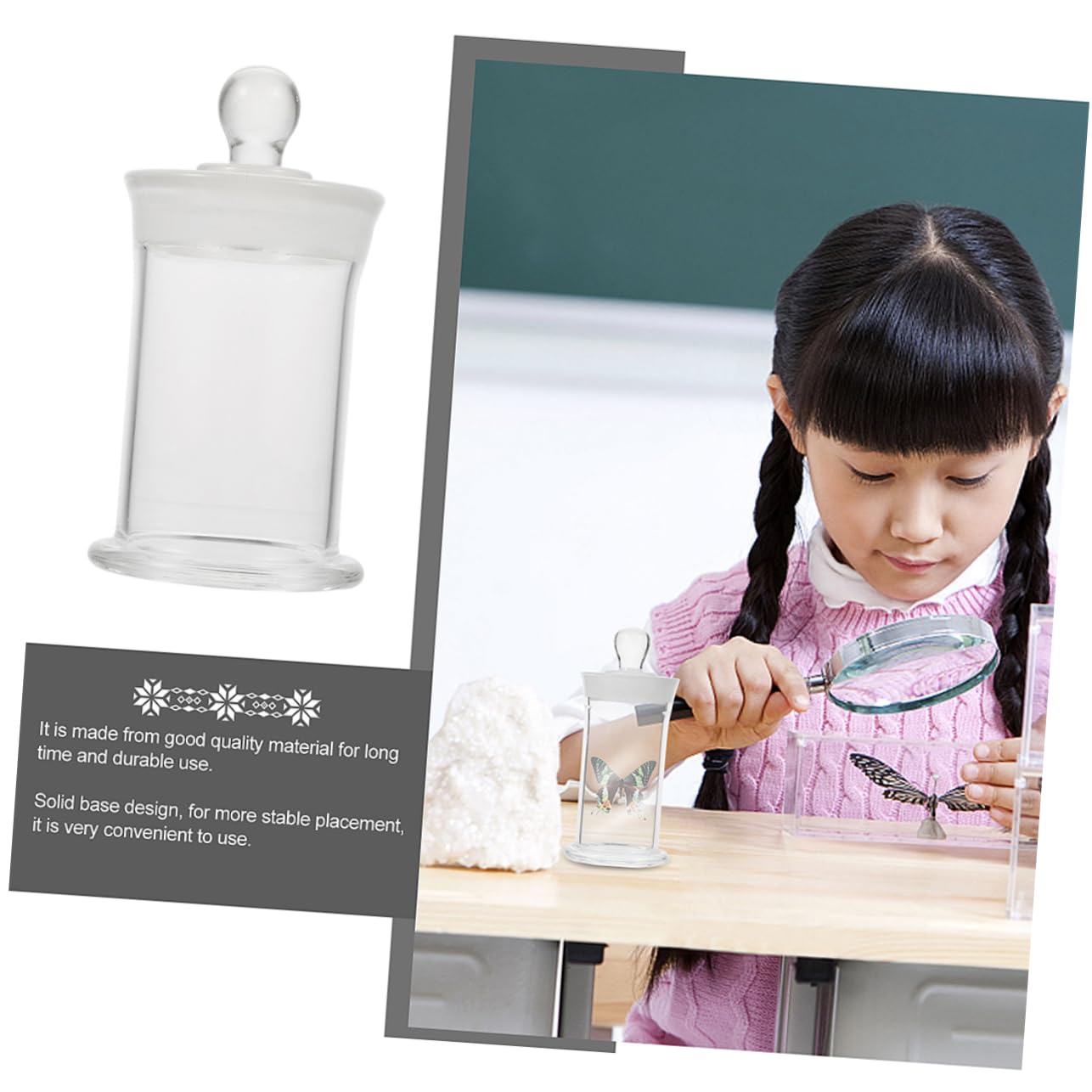 PRETYZOOM Botella de Muestra de Laboratorio de Vidrio Borosilicato 2 Piezas | Tapa, para Almacenamiento de Líquidos y Especímenes, Uso en Colegios, Fácil de Limpiar