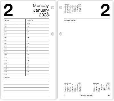 2023 Calendar Refill Amazon Com At A Glance 2023 Daily Desk Calendar Refill 4 1 2 X 8 Refill C Loose Leaf E21050 Everything Else