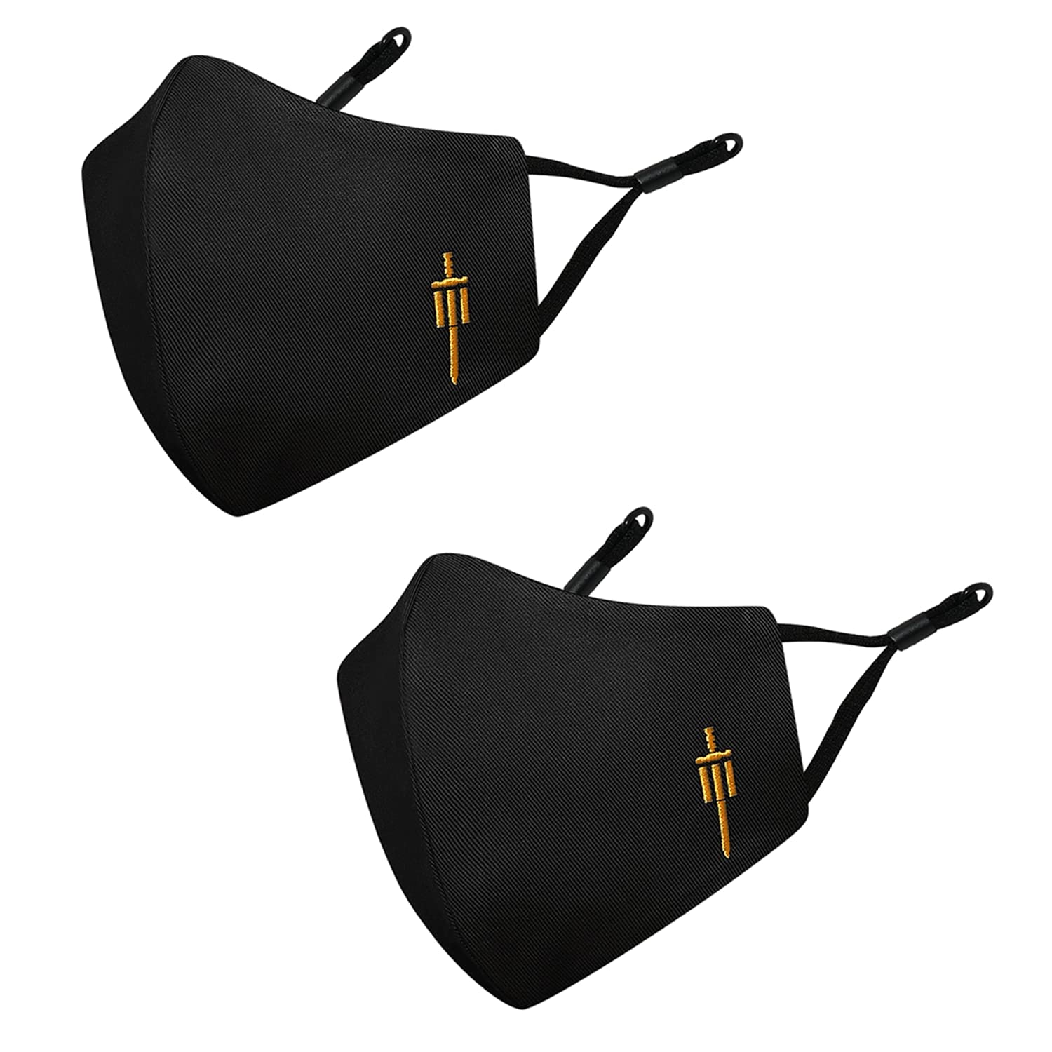 MASQ By Q-One Sabre 4 Layer, Reusable, with Ear Adjusters, Anti-Bacterial (BFE>99%) Cotton Cloth Face Mask for Men, Boys (Large, Black, Pack of 2), Without Valve (B098R2YTZF) Amazon Price History, Amazon Price Tracker