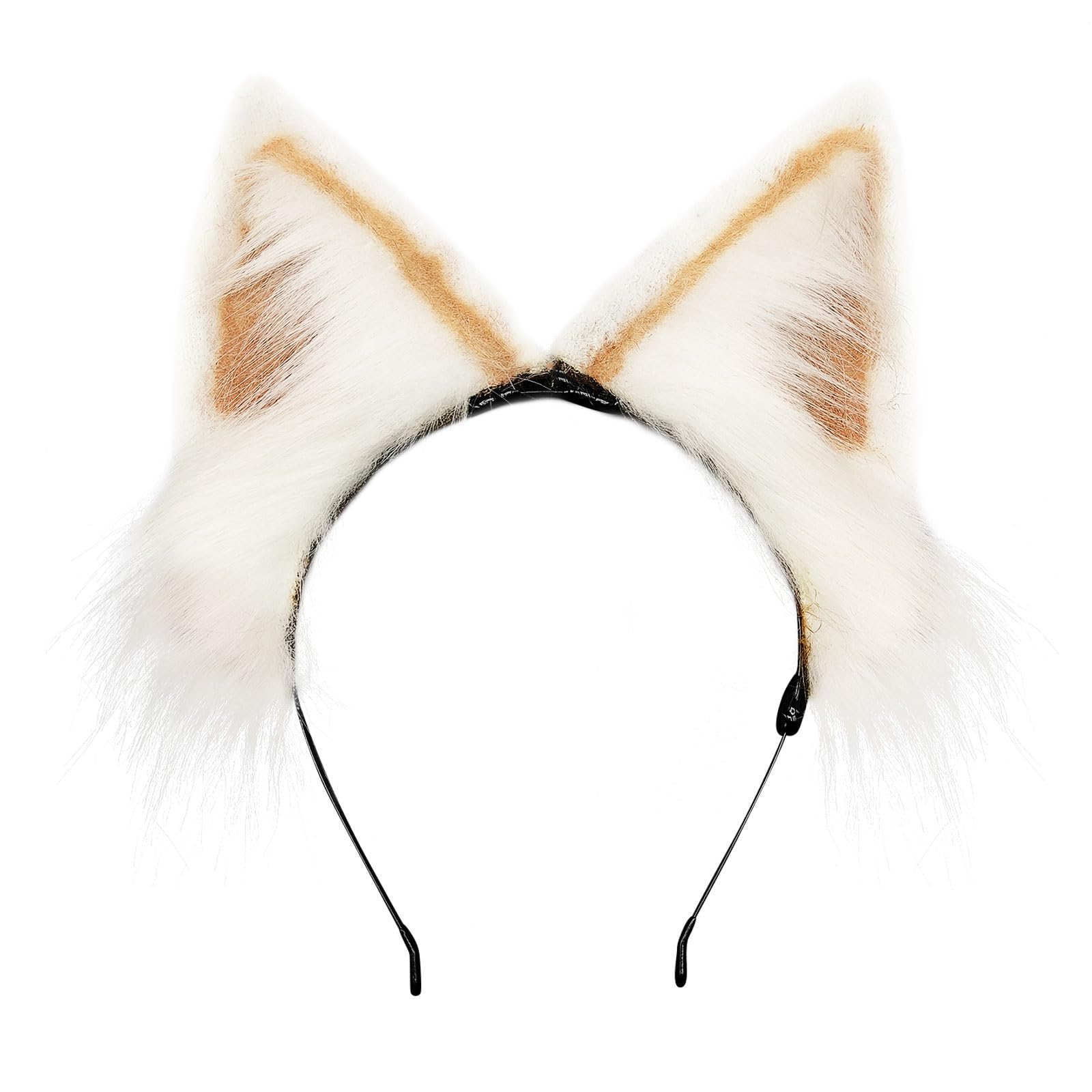 MIVAIUN Diadema de Orejas de Animales de Piel Sintética Hecha a Mano Diadema de OreJas de Gato de Lobo de Zorro Peludo para Adultos Niños,Diadema de Animales,Diadema para Festivales,Fiestas,Cosplay