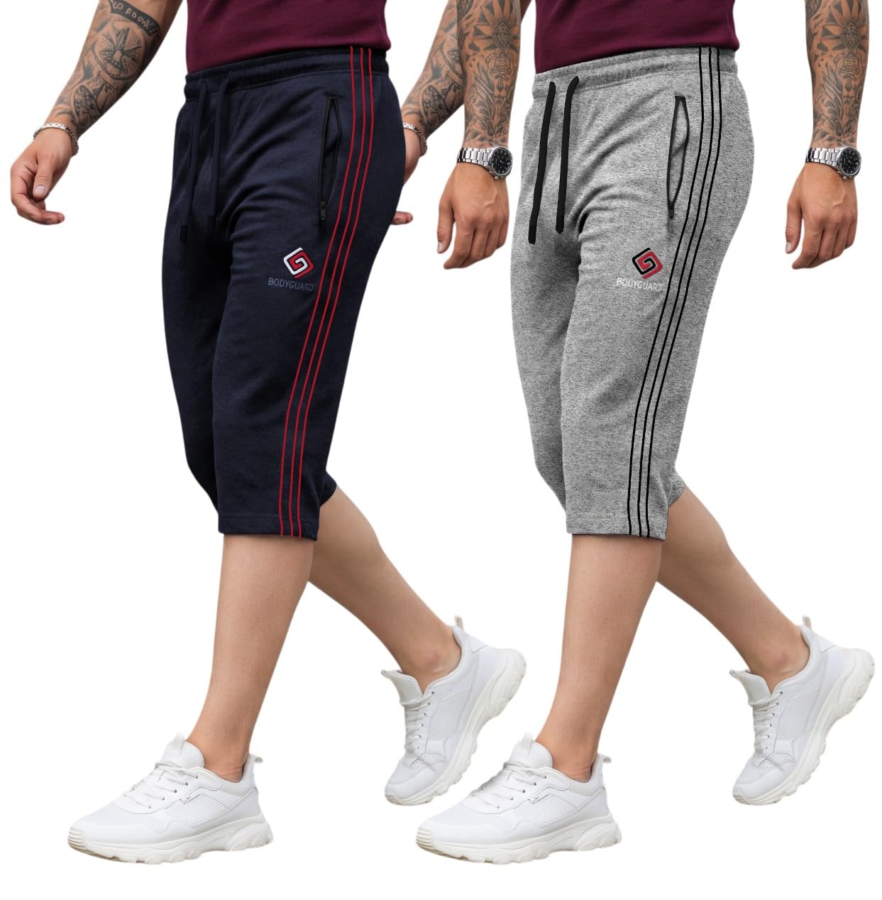 feel track Men's Regular Fit Three Fourth Capri (Pack of 2)-picture-38