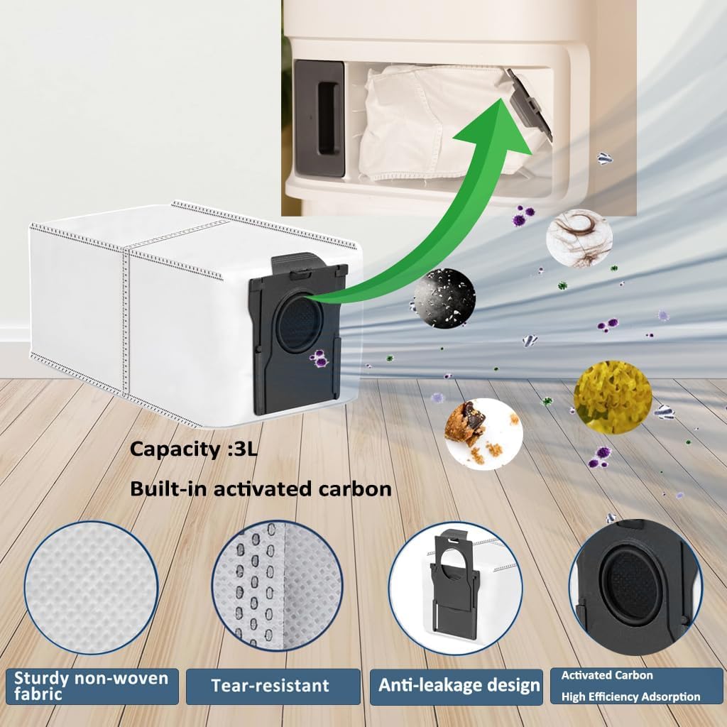 Ersatzteile für Dreame X40 Ultra Complete L40 Ultra (Gen 2) X40 Master MOVA P10 Pro Ultra Wischpads X4 Staubbeutel X4 Filter HEPA X3 Tri-Cut Hauptbürste X1 Seitenbürsten X3 Zubehör