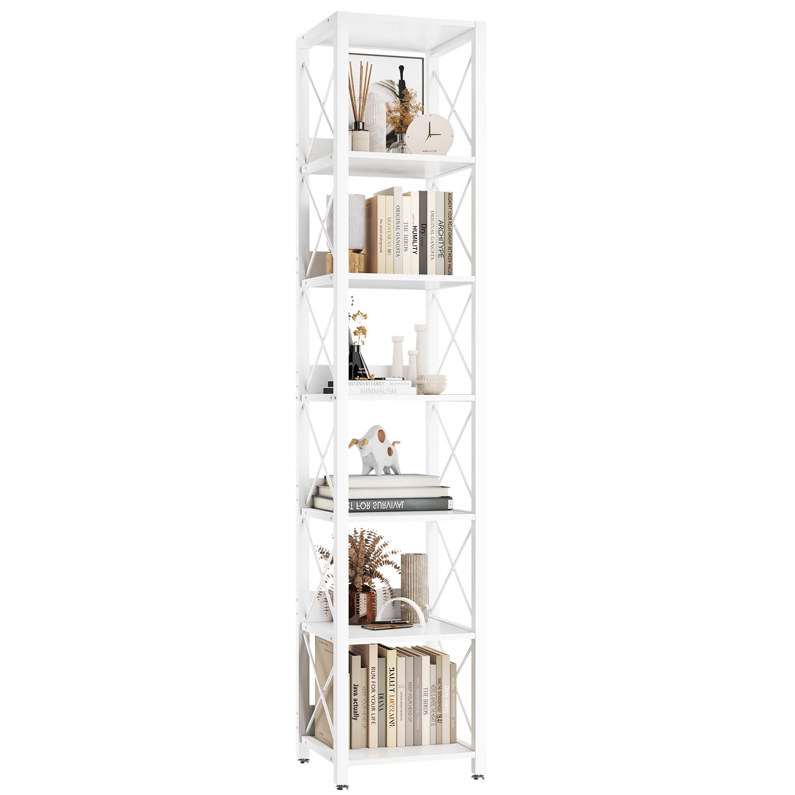 WOOOFA Book Shelf, Behind The Door Bookshelf, 3/4/5 6 Tier Wall Bookcase, Floor - View #2