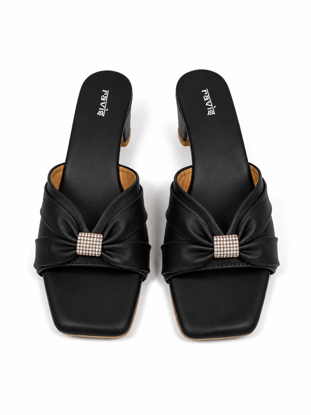 ravis Women’s Embellished Thong Block Heel Sandals with Square Toe |-picture-16