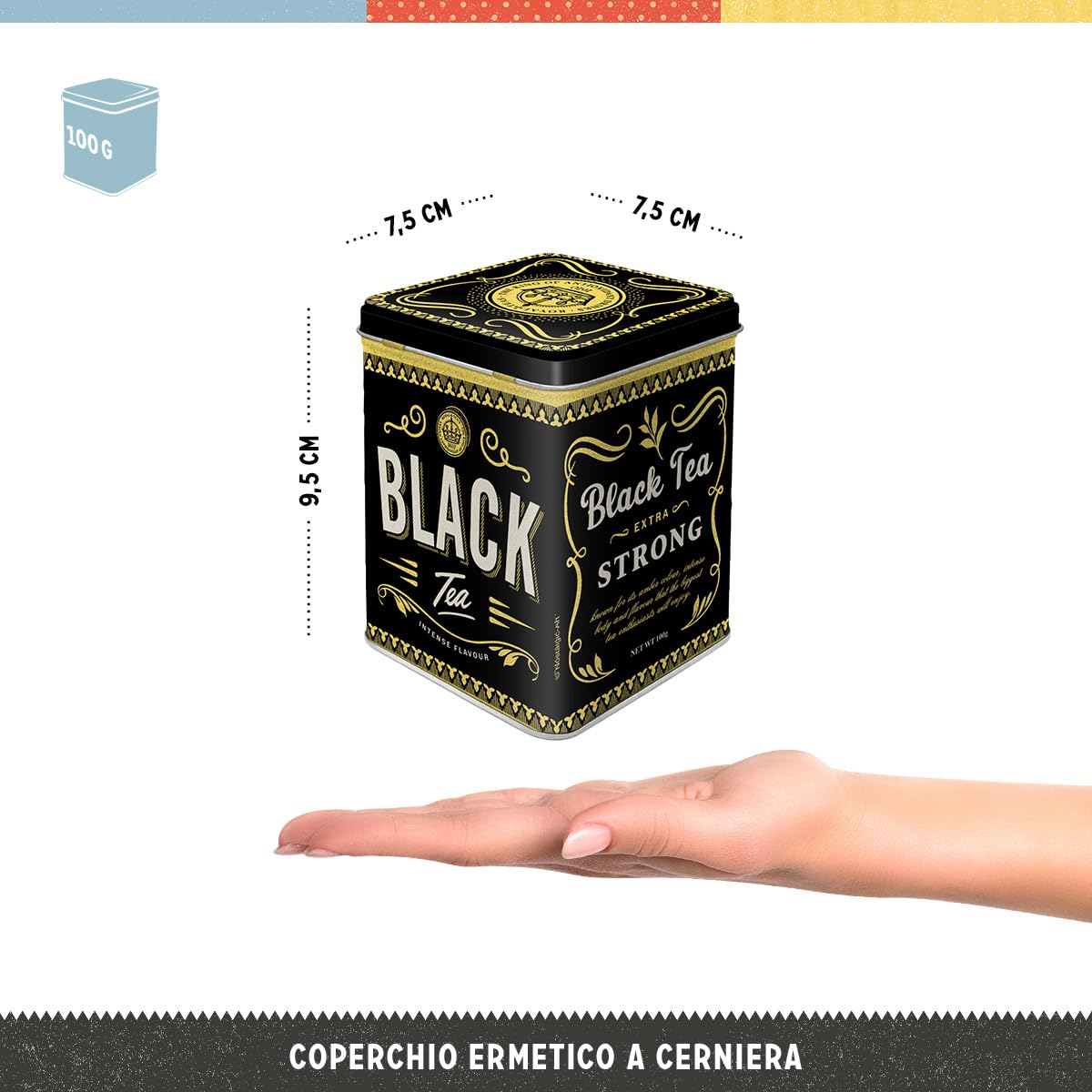 Barattolo Per Tè Vintage Nostalgic-Art - Da 100 G - Design Retrò, Latta Acciaio - Foto 2