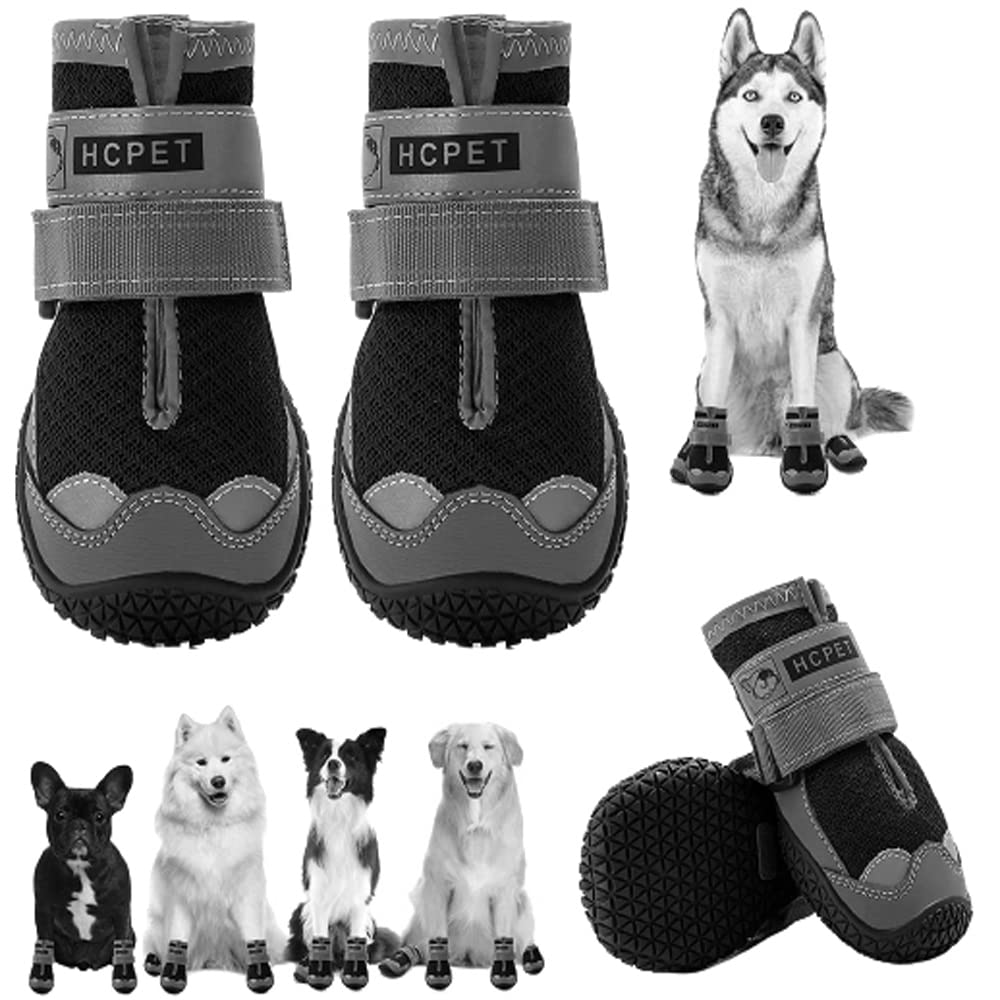 KUTKUT Dog Boots for Hardwood Floor | Breathable Dog Shoes | Dog Booties with Reflective Anti-Slip Sole | Outdoor Paw Protectors with Rubber Soles for Hiking and Running (Size: 6) (B09NC4422V) Amazon Price History, Amazon Price Tracker