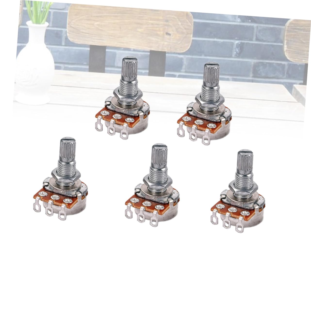 Totority 3sets Guitar Tone Potentiometer B10k Linear Pot Long Pole for Bass Guitar 5pcs*3