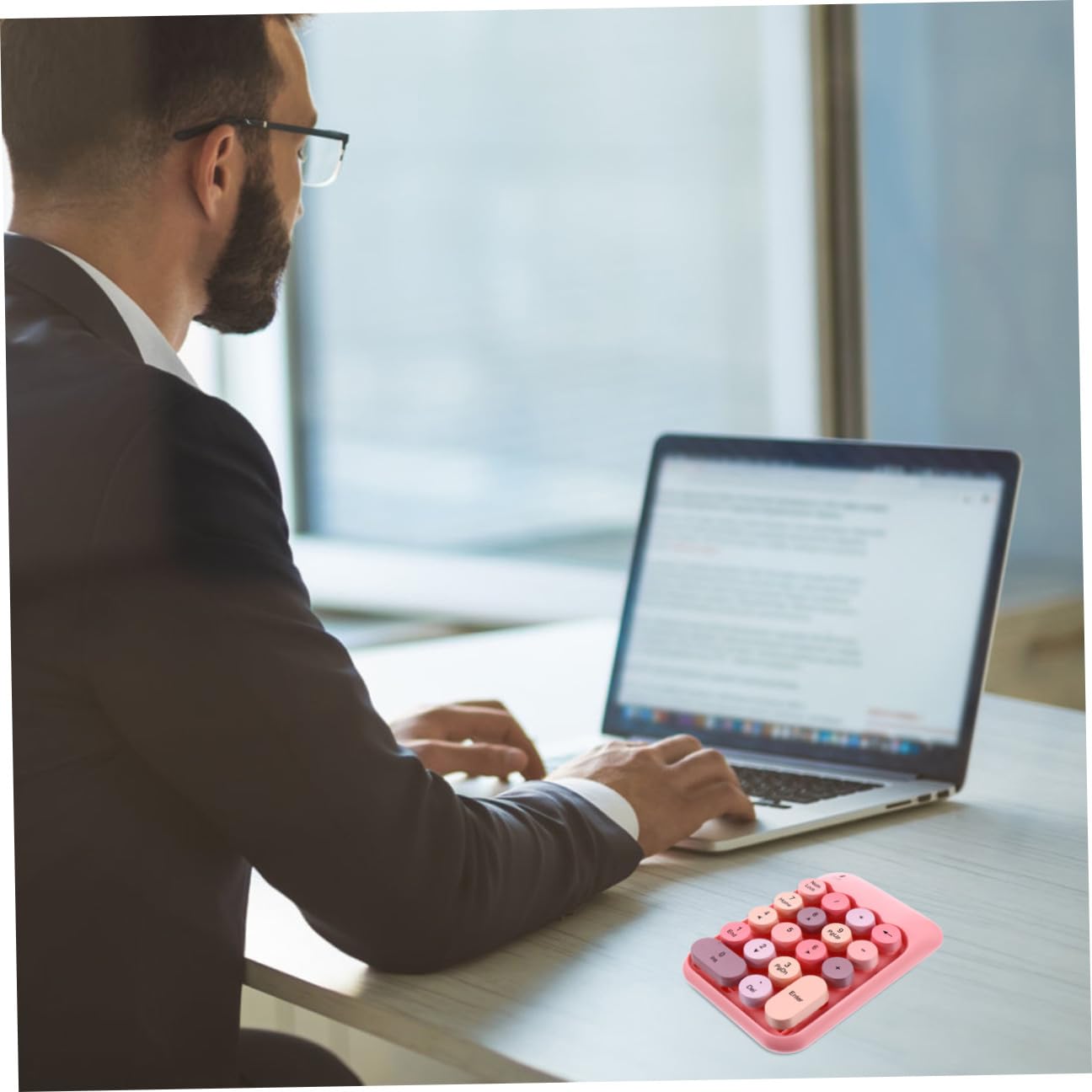 jojofuny Tastierino Numerico Wireless 2. 4g Rosa in ABS, Mini Tastierino | Tastierino Numerico Wireless 18 Tasti Indipendenti, Tasto Backspace, Portatile, per Notebook e Moduli Finanziari
