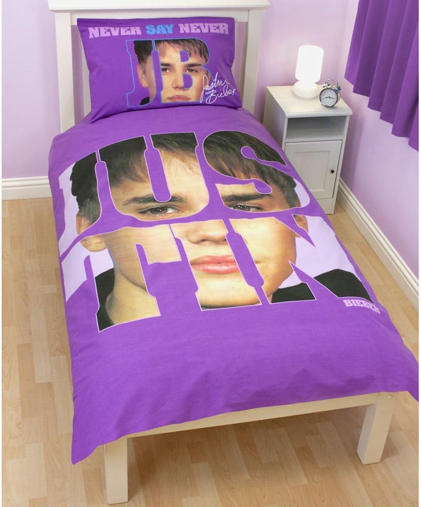 Justin Bieber Autograph Single Duvet Cover Pillowcase Panel Comforter and Pillow not Included
