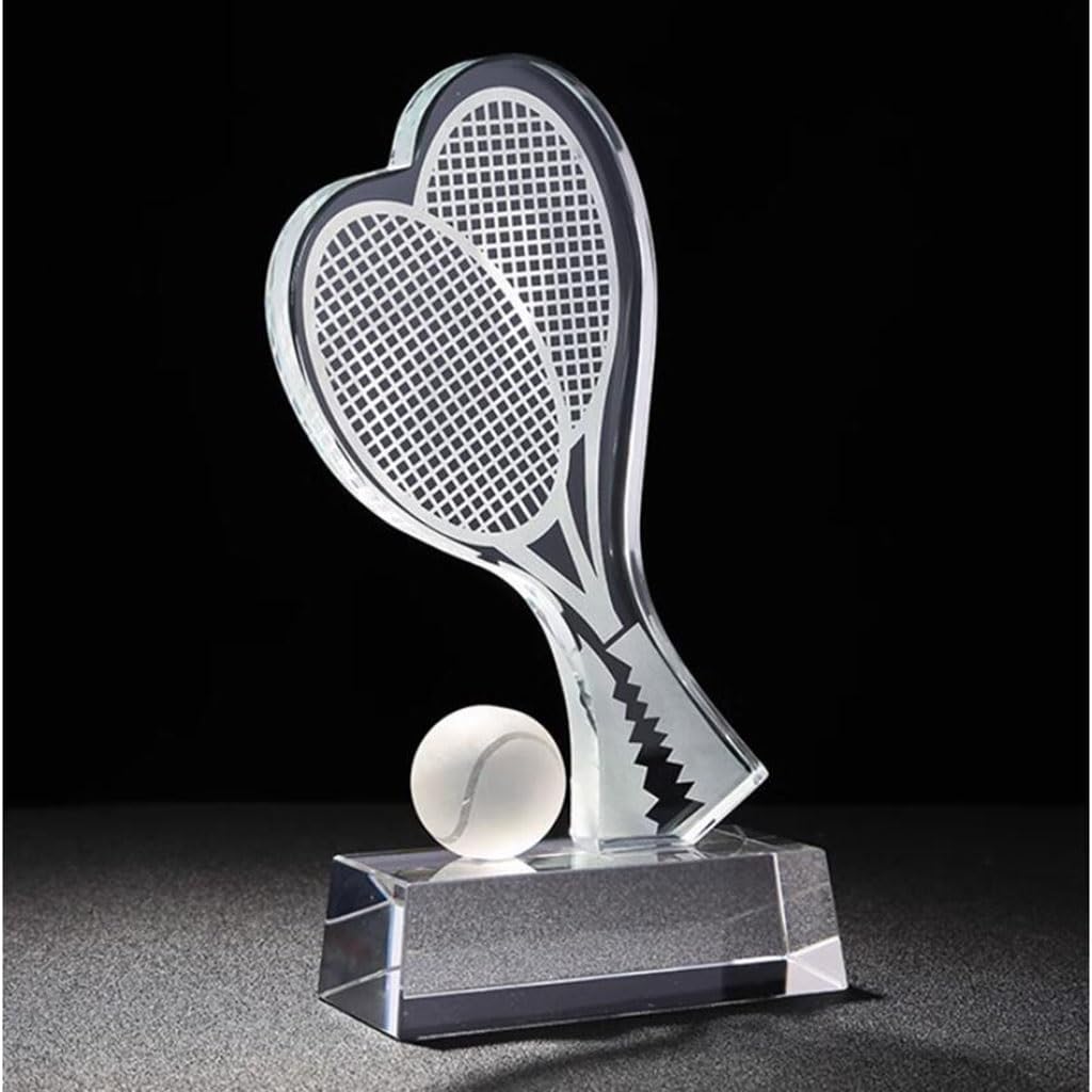 Trofeos, medallas y premios Trofeo de Raqueta de Tenis cristalino Regalo de Premio de Premio de Juego de Tenis Trofeos Deportivos de Recuerdo del Torneo de Tenis Regalo