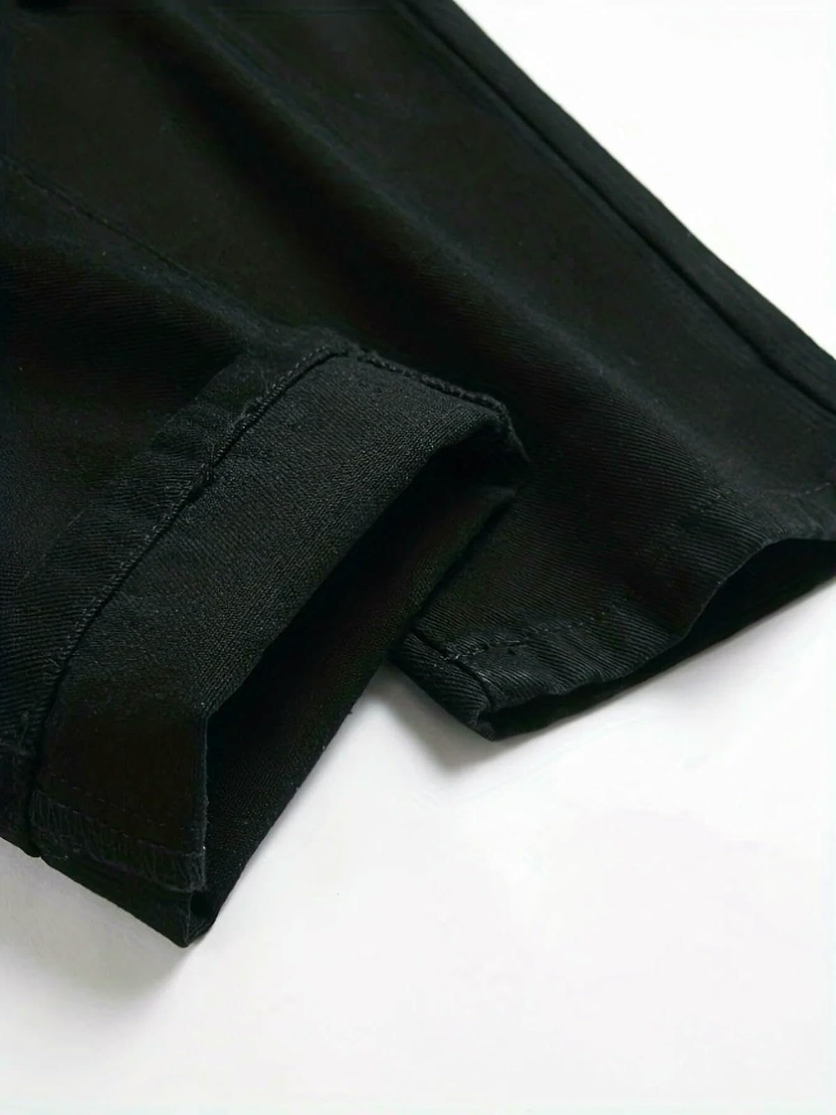 WANGQIQI Jeans Donna Strappati da Uomo-Nero-XXL