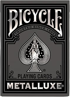 Bicycle Black and Silver Metalluxe Playing Cards – Premium Foil Metalluxe Deck– Classic Poker Size, Collectible Luxury Design, Great for Game Night, Gifting, and Stocking Stuffer