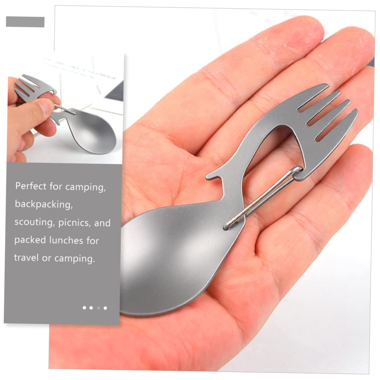 VANZACK 5stücke Camping Spork Multi-tool Tragbares Faltbares Mit Flaschenöffner Für Outdoor-aktivitäten Leicht Und Für Picknick Und Camping