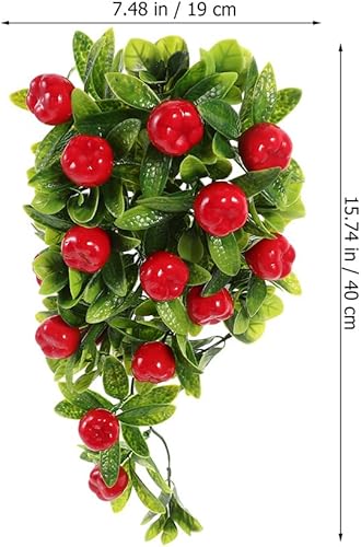 Miniatura 3 de Holibanna 2 piezas de cuerda simulada de frutas colgantes adornos artificiales botín de frutas manzanas falsas vid simulación manzanas niños juguete