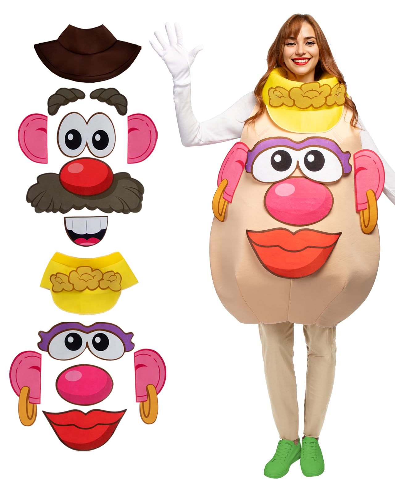 Funidelia | Strój Pan lub Pani Bulwa Męskie i dla kobiet Mr. Potato, Oryginalne i żartobliwe, Hasbro - Strój dla dorosłych i zabawne akcesoria na imprezy, karnawał i Halloween - Uniwersalny