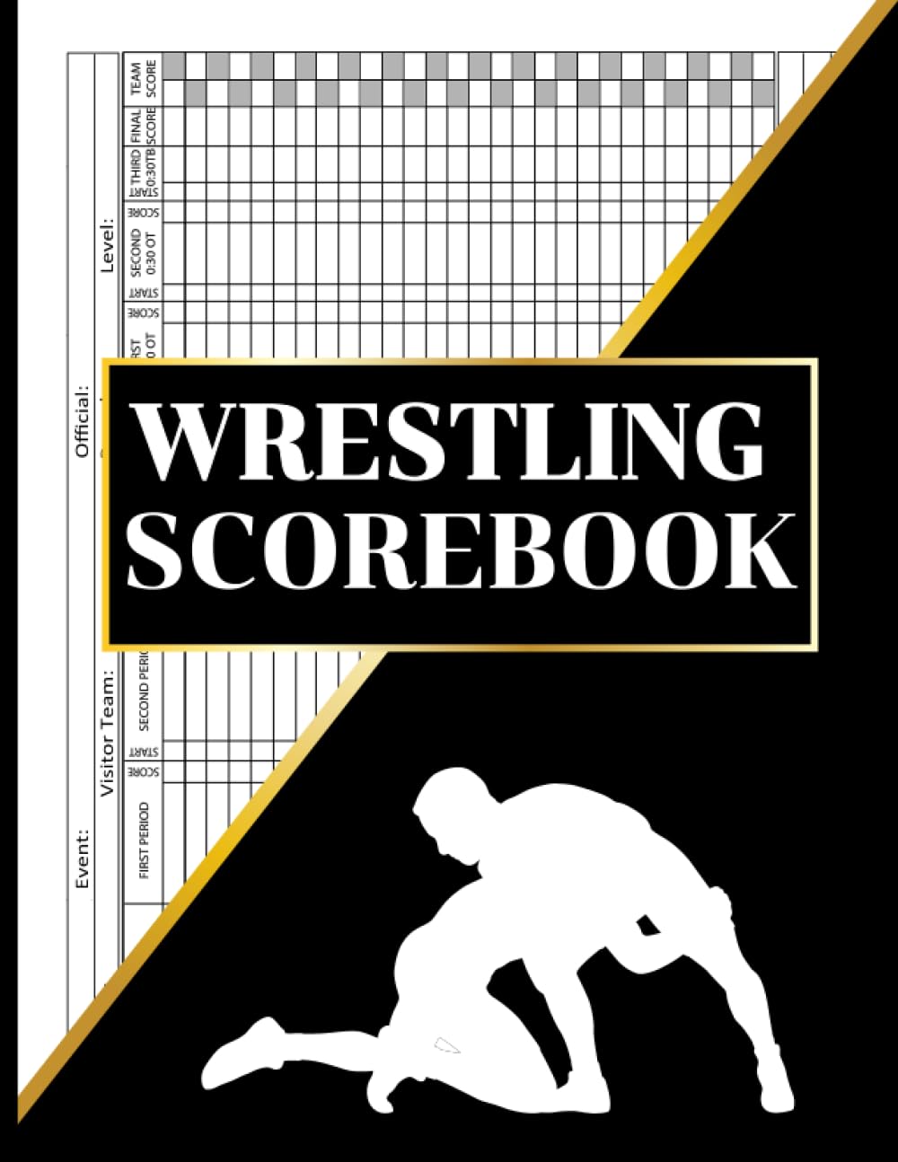 Wrestling Scorebook: Large 8.5x11 Wrestling Scorebook w/ 120 Score Sheets, Score Pads for Scorekeeping, Great Gift for Wrestling Coach