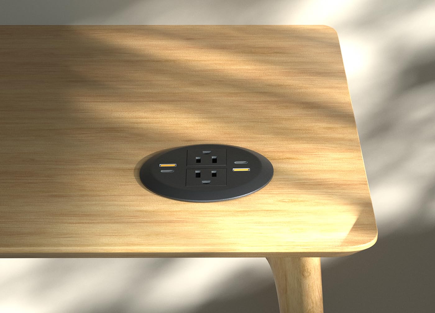 3-calowa przelotka zasilania biurka, podwójna PD20W USB-C, 4-USB