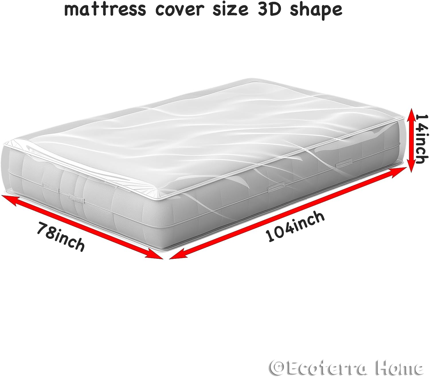 King/California King Mattress Bags for Moving, 4 Mil Thick Heavy Duty Waterproof Mattress Cover, Tear Resistant Protection, 2 Pack