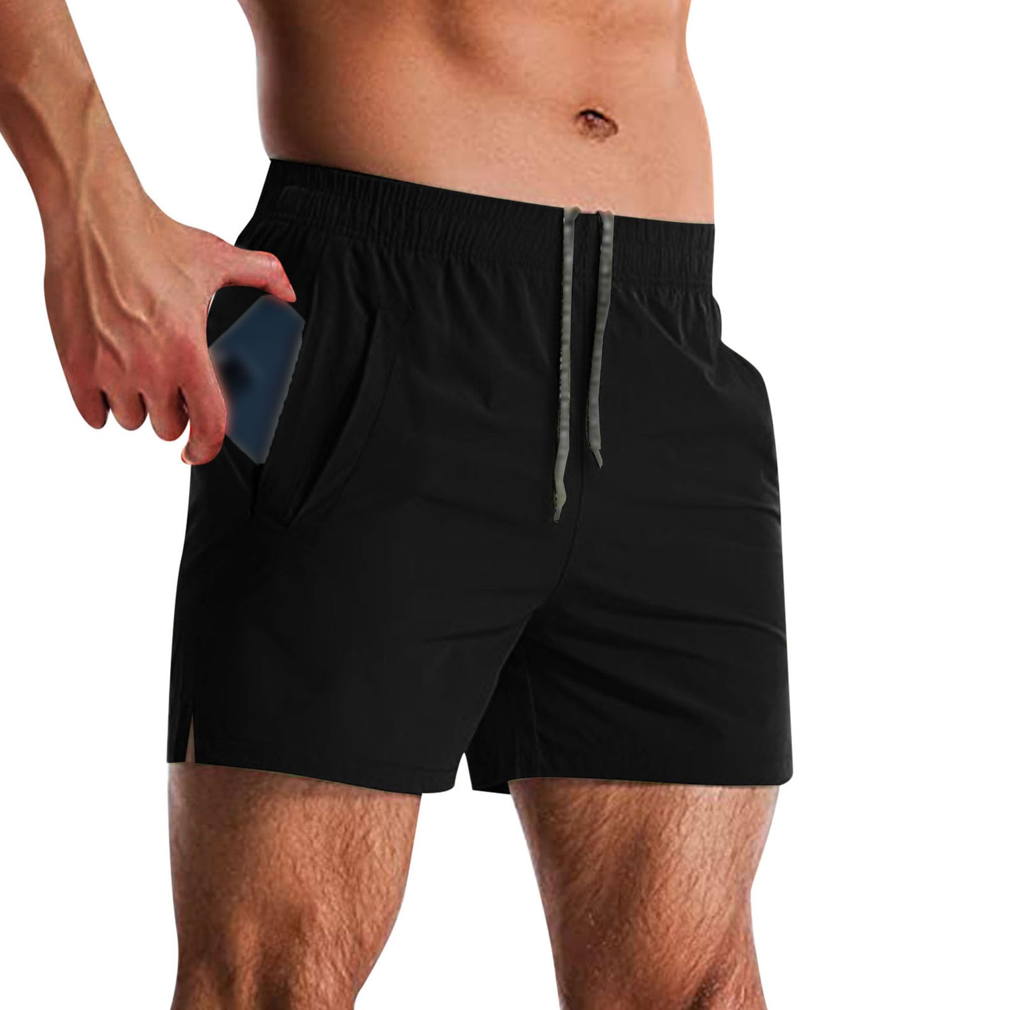 Maiyifu-GJ Mens Casual Athletic Shorts Lightweight Elastic Waist Training Running Jogger Shorts Gym Workout Short Pants