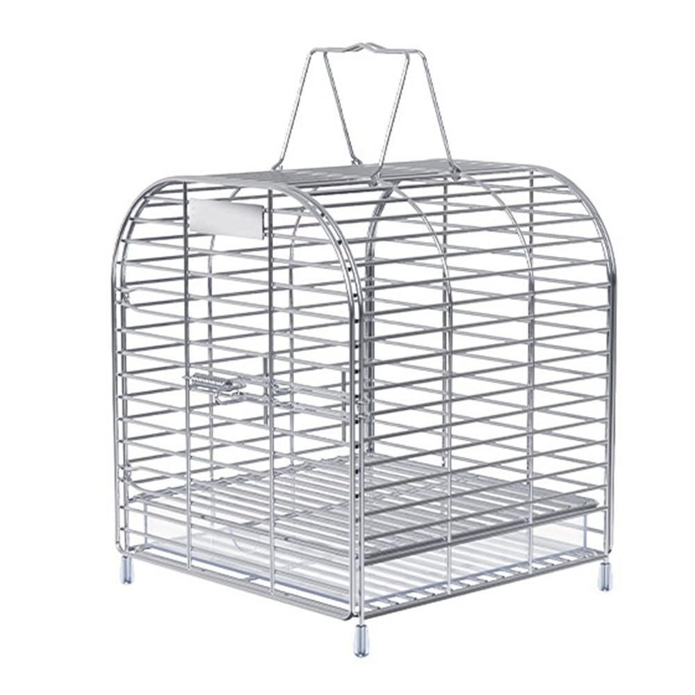 Gabbia Voliera Gabbia for uccelli in acciaio inossidabile, portatile, for animali domestici all'aperto, for trasportare pappagalli, passeri, canarini