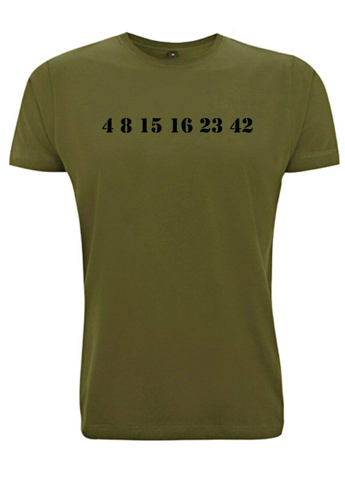 Time 4 Tee Men's Army Green Lost Numbers Inspired T Shirt Cult Tv Show Dharma Initiative Hurleys Lottery Program (Large, )